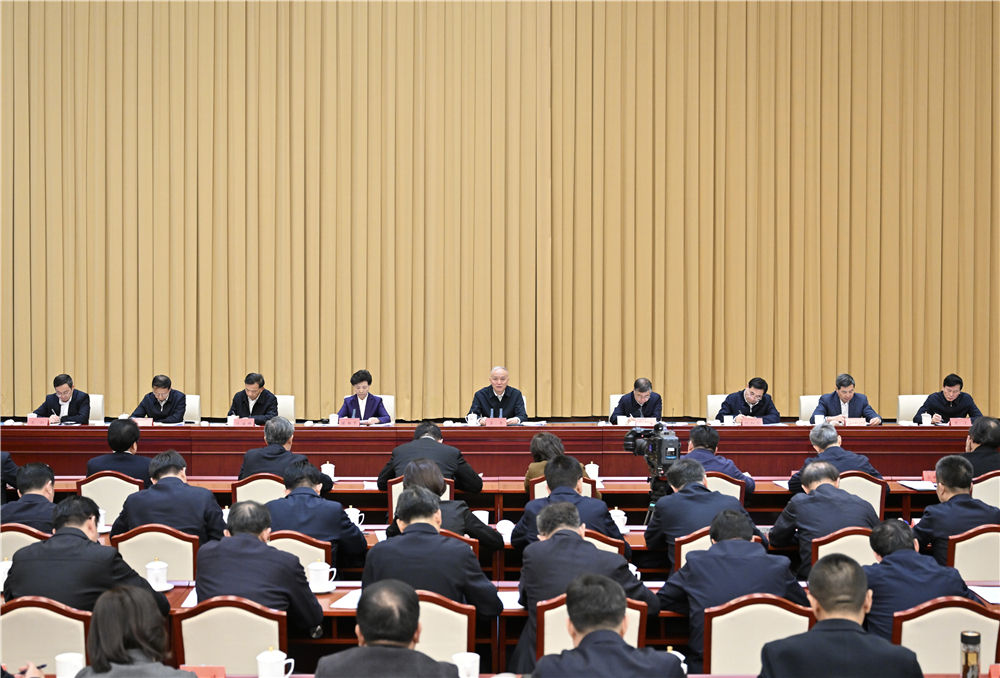11月6日，學習貫徹習近平文化思想座談會在北京召開，中共中央政治局常委、中央書記處書記蔡奇出席并講話。新華社記者 岳月偉 攝