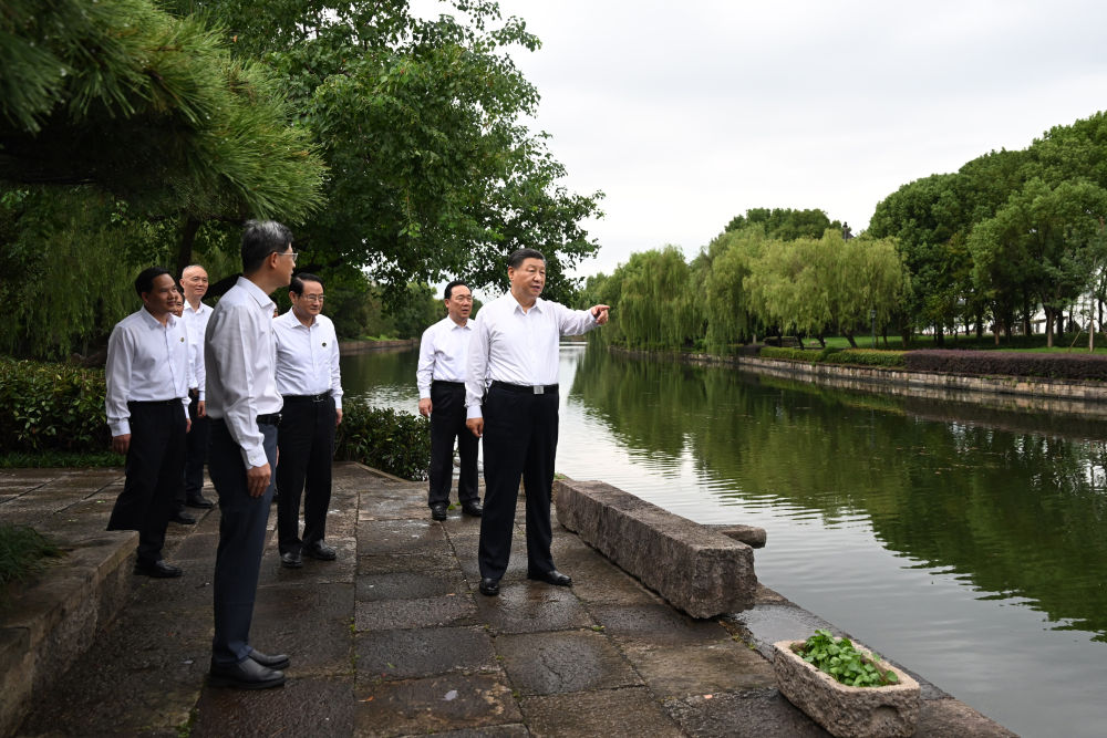 2023年9月20日下午，習(xí)近平在浙江省紹興市浙東運(yùn)河文化園考察。新華社記者 謝環(huán)馳 攝