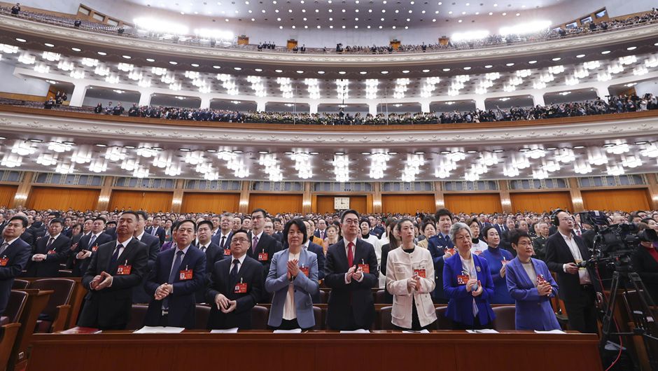 3月4日，中國人民政治協商會議第十四屆全國委員會第二次會議在北京人民大會堂開幕。新華社記者 邢廣利 攝