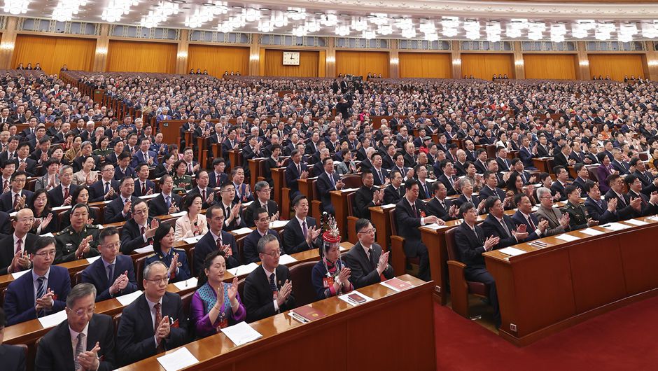 3月4日，中國人民政治協商會議第十四屆全國委員會第二次會議在北京人民大會堂開幕。新華社記者 龐興雷 攝