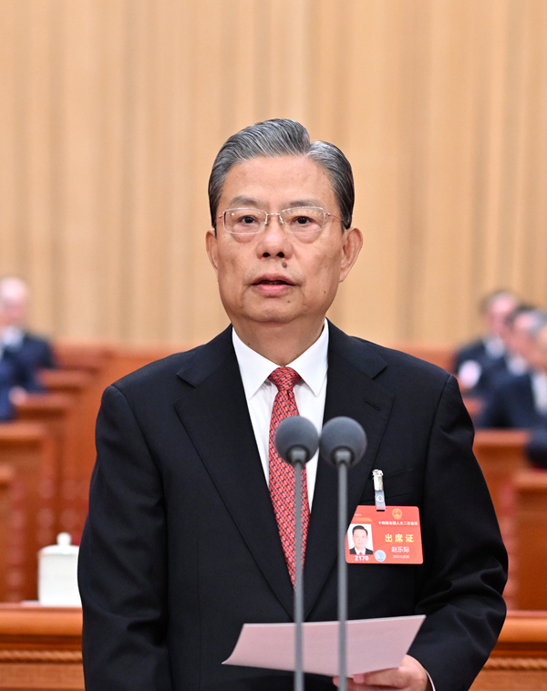 人大開幕會12-3月5日，第十四屆全國人民代表大會第二次會議在北京人民大會堂開幕。趙樂際主持開幕會。新華社記者 謝環馳 攝