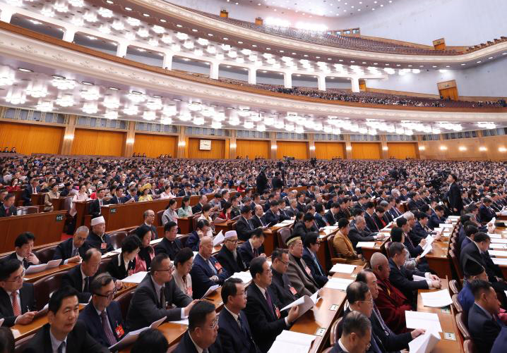 3月7日，全國政協十四屆二次會議在北京人民大會堂舉行第二次全體會議。?新華社記者 金立旺 攝