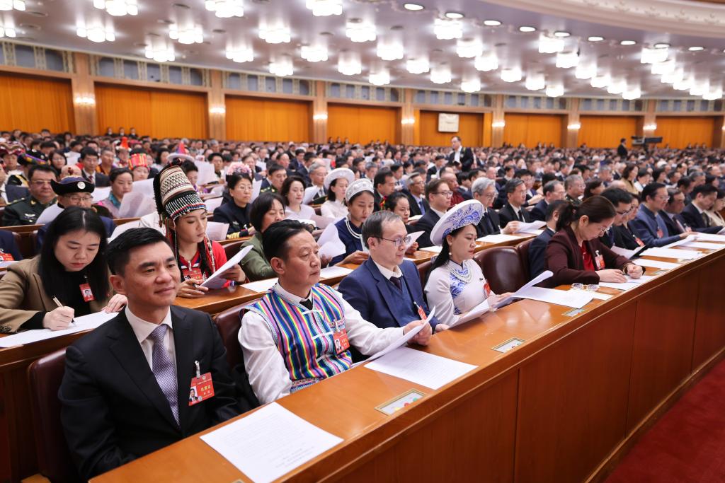 3月10日，中國人民政治協(xié)商會議第十四屆全國委員會第二次會議在北京人民大會堂舉行閉幕會。新華社記者 邢廣利 攝