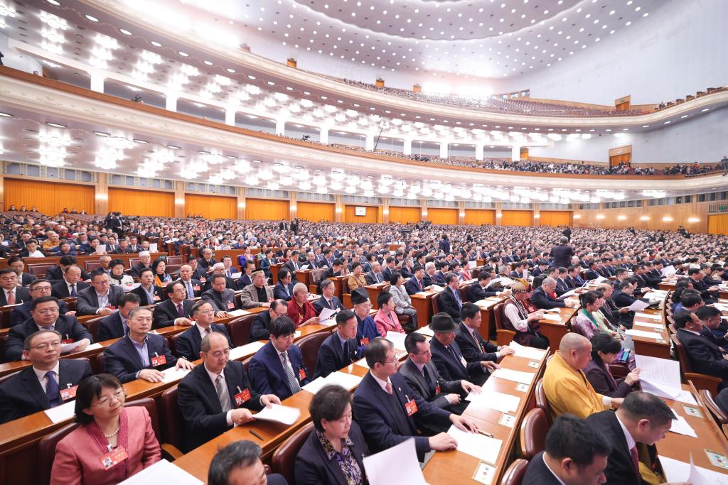 3月10日，中國人民政治協(xié)商會(huì)議第十四屆全國委員會(huì)第二次會(huì)議在北京人民大會(huì)堂舉行閉幕會(huì)。新華社記者 邢廣利 攝