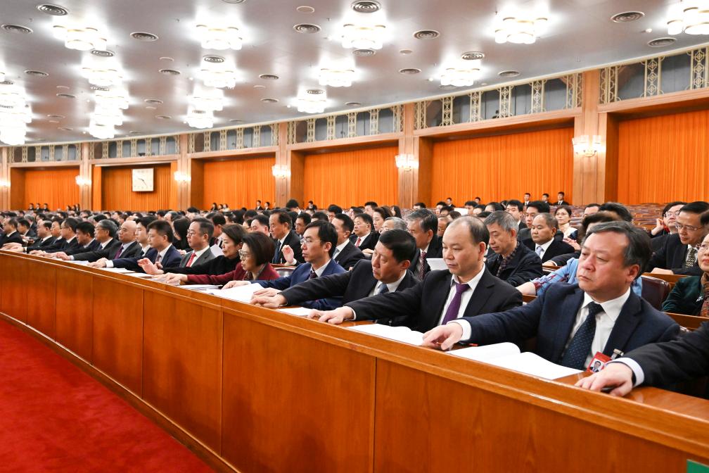3月10日，中國人民政治協(xié)商會(huì)議第十四屆全國委員會(huì)第二次會(huì)議在北京人民大會(huì)堂舉行閉幕會(huì)。新華社記者 謝環(huán)馳 攝