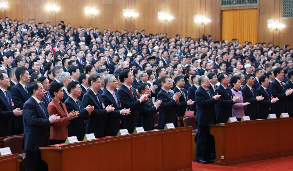 3月11日，第十四屆全國人民代表大會(huì)第二次會(huì)議在北京人民大會(huì)堂舉行閉幕會(huì)。新華社記者 王曄 攝