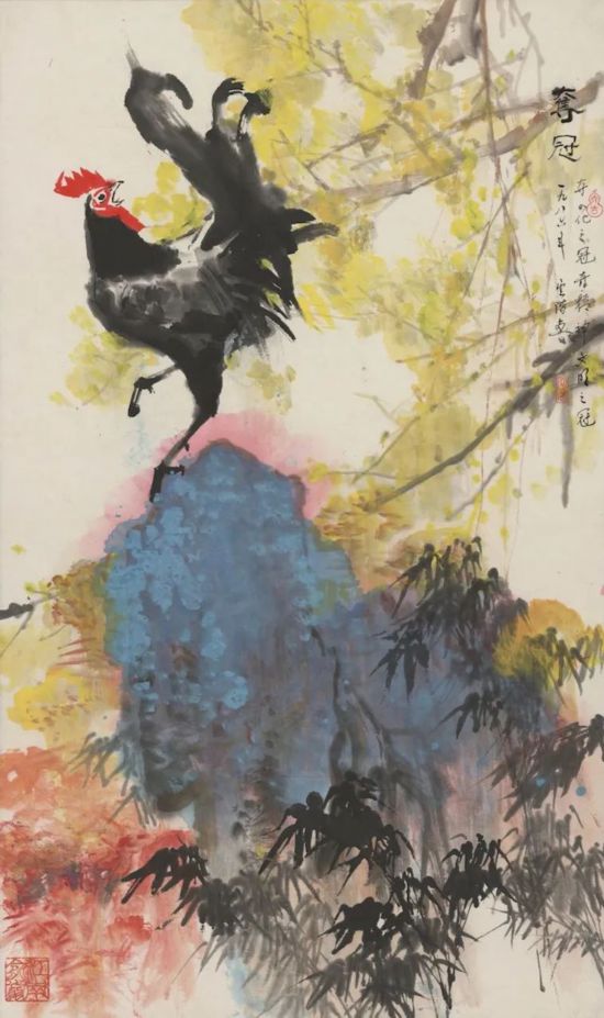 俞云階《奪冠》102x67&nbsp;cm中國畫 1986年 中華藝術宮（上海美術館）藏