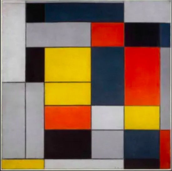 蒙德里安，《No.6/構成II》，1920年，布面油畫，英國泰特美術館藏（貝耶勒基金會展品）